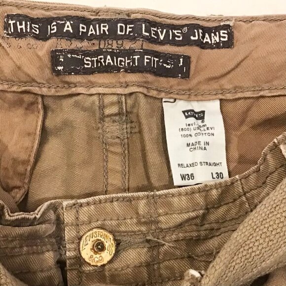 Levi’s 36x30 Relaxed Straight Canvas Twill Men’s Pants Inseam 29.5” Brown Spice - Picture 9 of 10